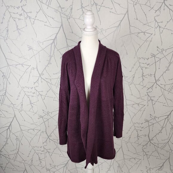 Lululemon Heathered Plum 100% Merino Wool Sit In Lotus Cardigan - Picture 2 of 7